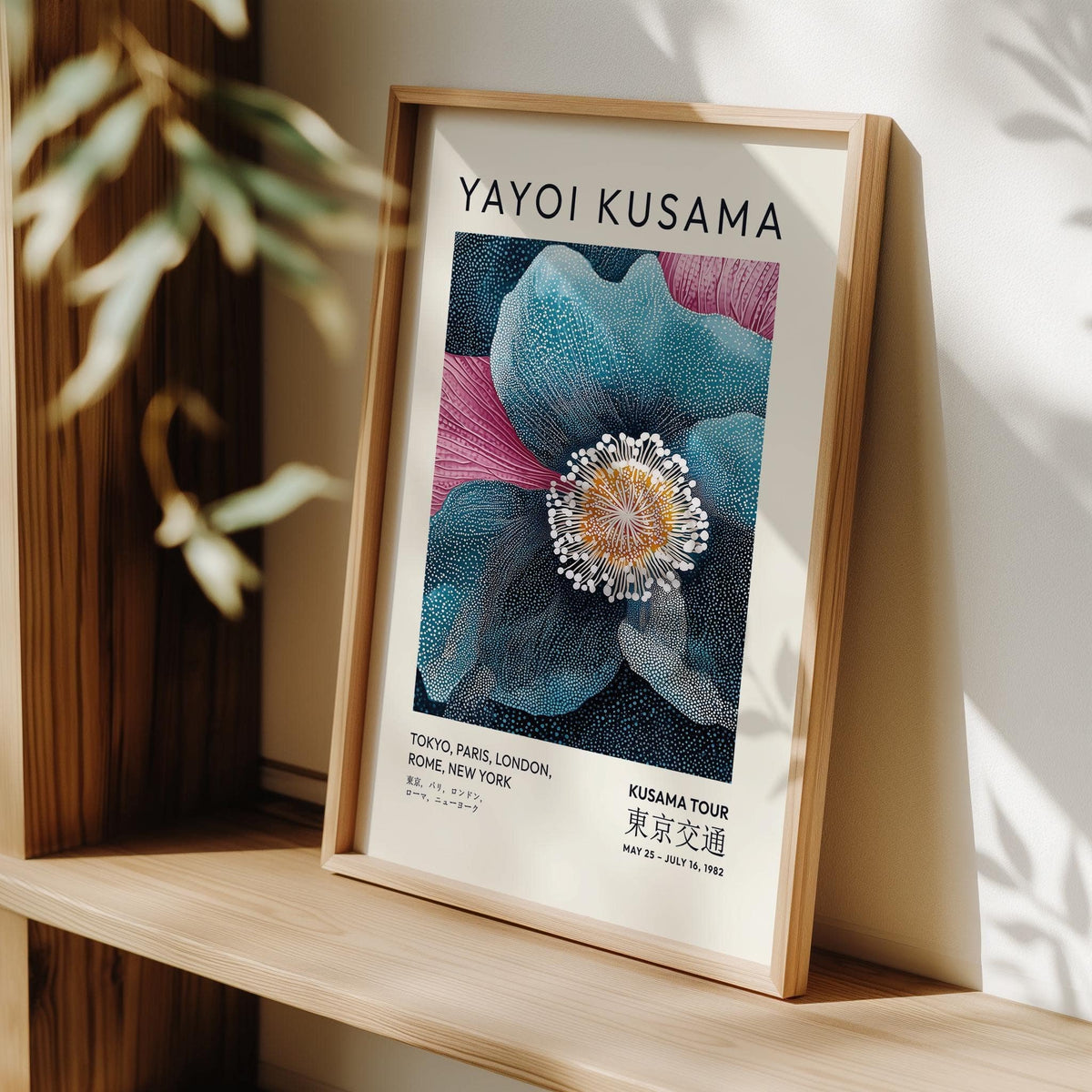 Minimalist blue flower artwork for sophisticated spaces