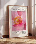 Pink Yayoi Kusama-inspired floral wall art print