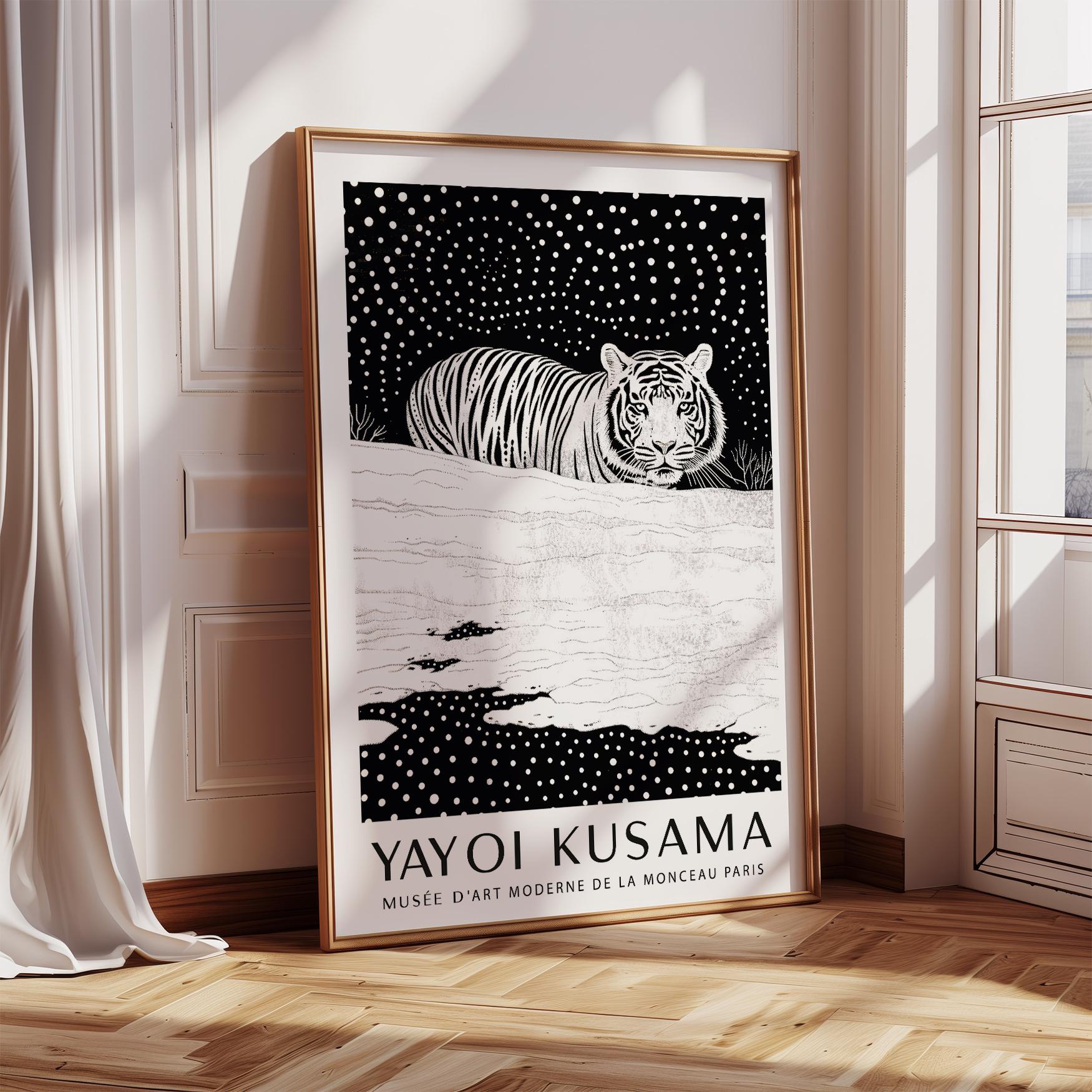 Snow Tiger Inspired by Yayoi Kusama