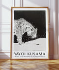 Yayoi Kusama art print featuring a majestic tiger in winter scenery