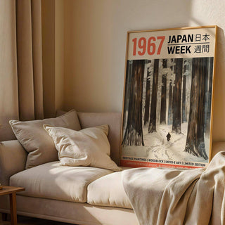 Snow-covered landscape winter art prints for modern rustic home interiors
