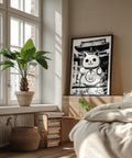 Japanese lucky cat artwork, perfect for girls and teen bedrooms