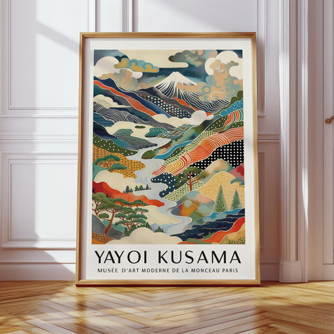 Modern Japanese mountain art featuring Mount Fuji