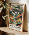 Japanese Mount Fuji landscape print with bold patterns