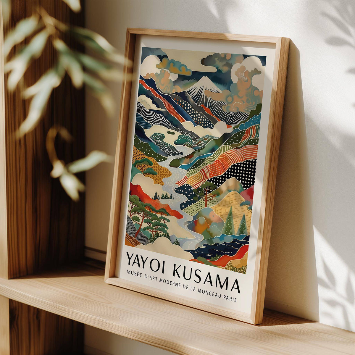 Abstract Yayoi Kusama print featuring rhythmic lines and textures