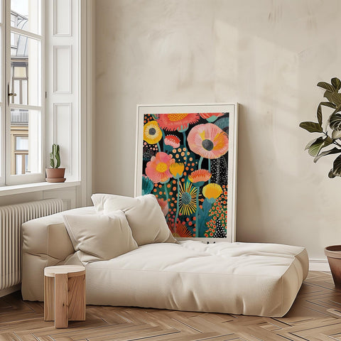 Nature-inspired tropical flower artwork for bedrooms