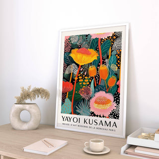 Living room styled with bold floral large wall art modern poster