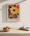 Tropical floral poster with modern artistic patterns