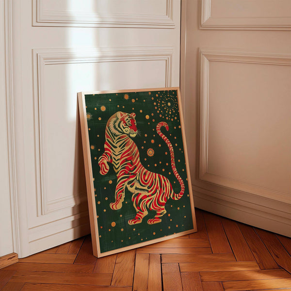 Unique Japanese art wall print inspired by traditional elements