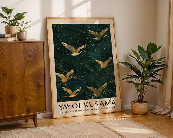 Artistic Japanese Crane Wall Art for sophisticated home decor