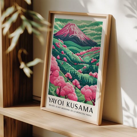 Modern wall decor showcasing abstract Mount Fuji design