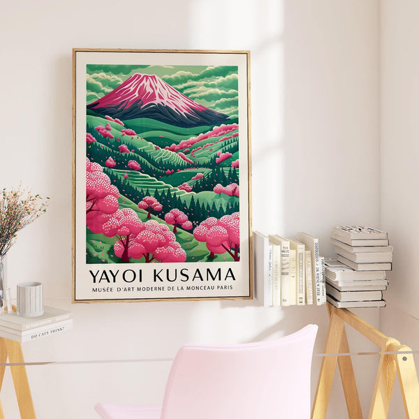 Modern mountain landscape wall art for Japandi-inspired interiors