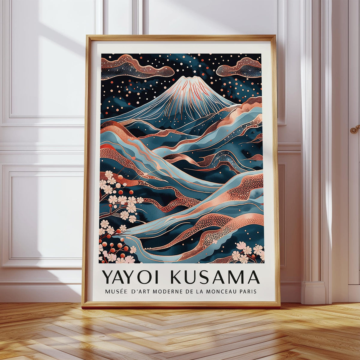 rose gold wall art inspired by Japanese aesthetics