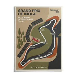 Imola Circuit Map Poster, shown as an unframed paper print on a plain white background