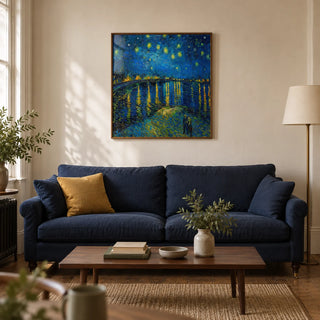 Impasto Wall Art, framed on the wall of a characterful living room in a Victorian terrace with warm off-white plaster walls and original floorboards