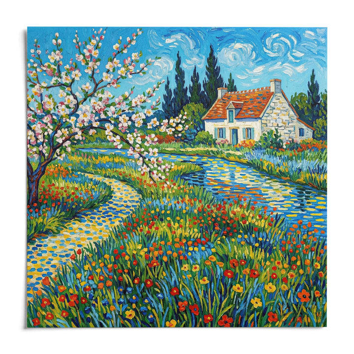 Impressionist Garden Poster, shown as an unframed paper print on a plain white background