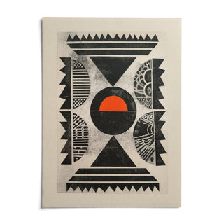 Indian Pattern Wall Art, shown as an unframed paper print on a plain white background