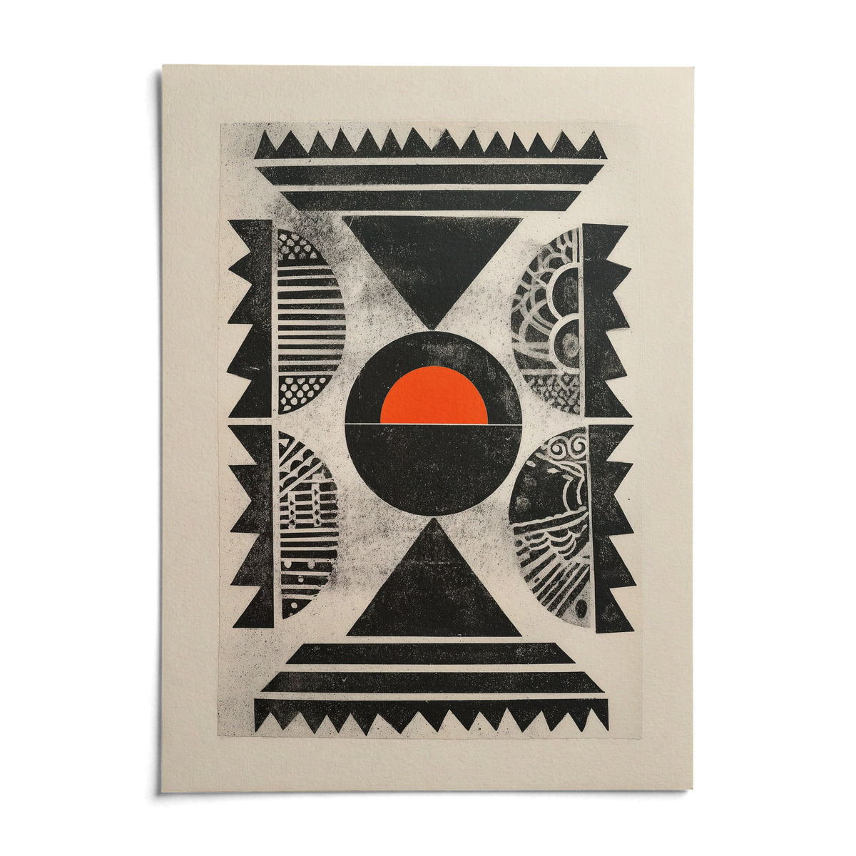Indian Pattern Wall Art, shown as an unframed paper print on a plain white background