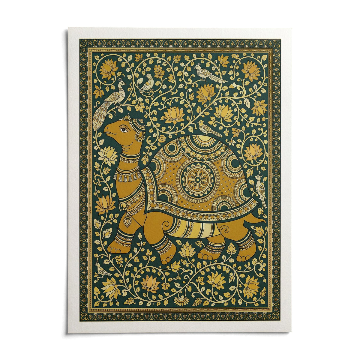 Indian Style Turtle Poster, shown as an unframed paper print on a plain white background