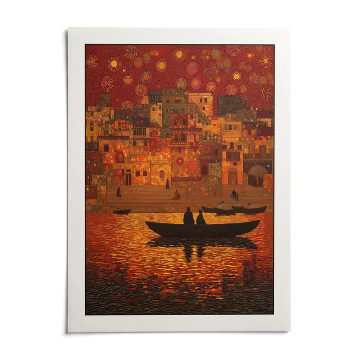 Indian Sunset Wall Art, shown as an unframed paper print on a plain white background
