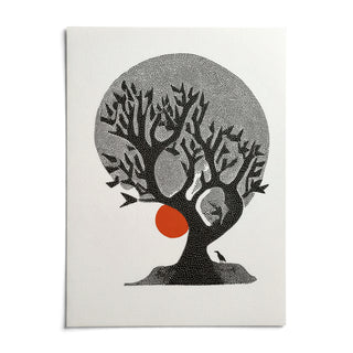 Indian Tree Art Print, shown as an unframed paper print on a plain white background