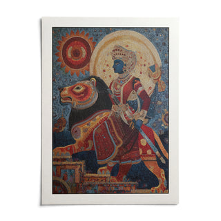 Indian Warrior Wall Art, shown as an unframed paper print on a plain white background