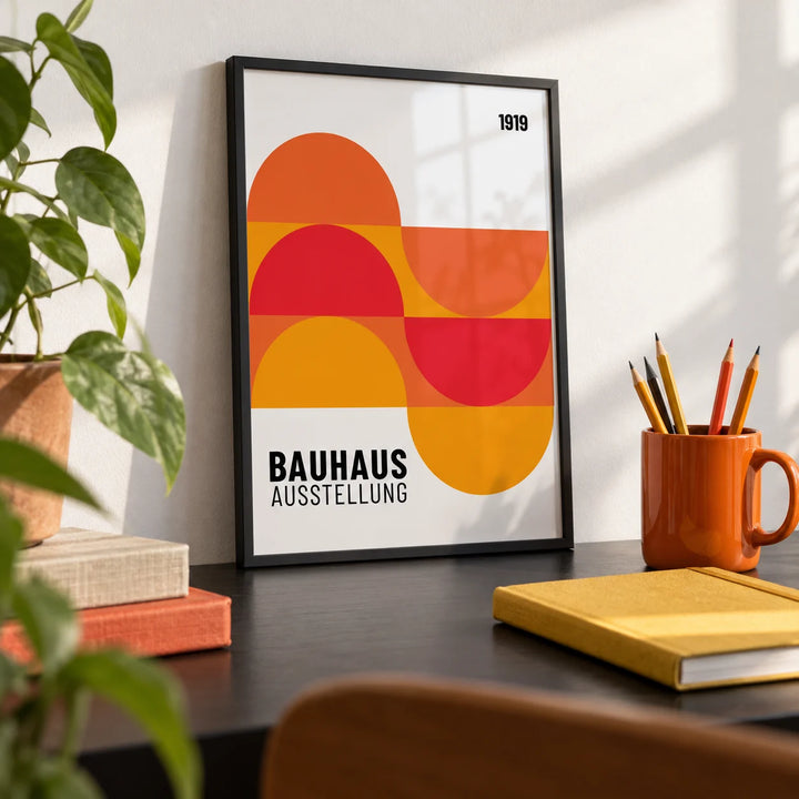 Inexpensive Artwork, a small A4 framed print leaning on a black desk