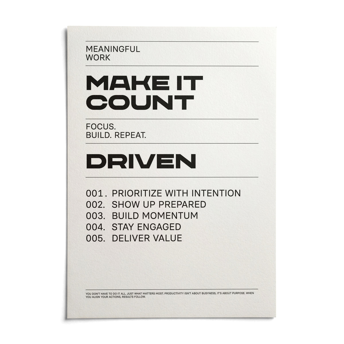 Inspiration Quotes Wall Art, shown as an unframed paper print on a plain white background