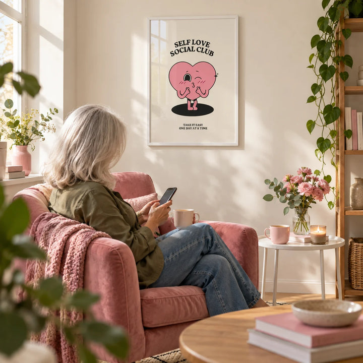 Inspirational Quotes Wall Decor, framed on the wall of a first-flat living room (22-28) with a cream wall