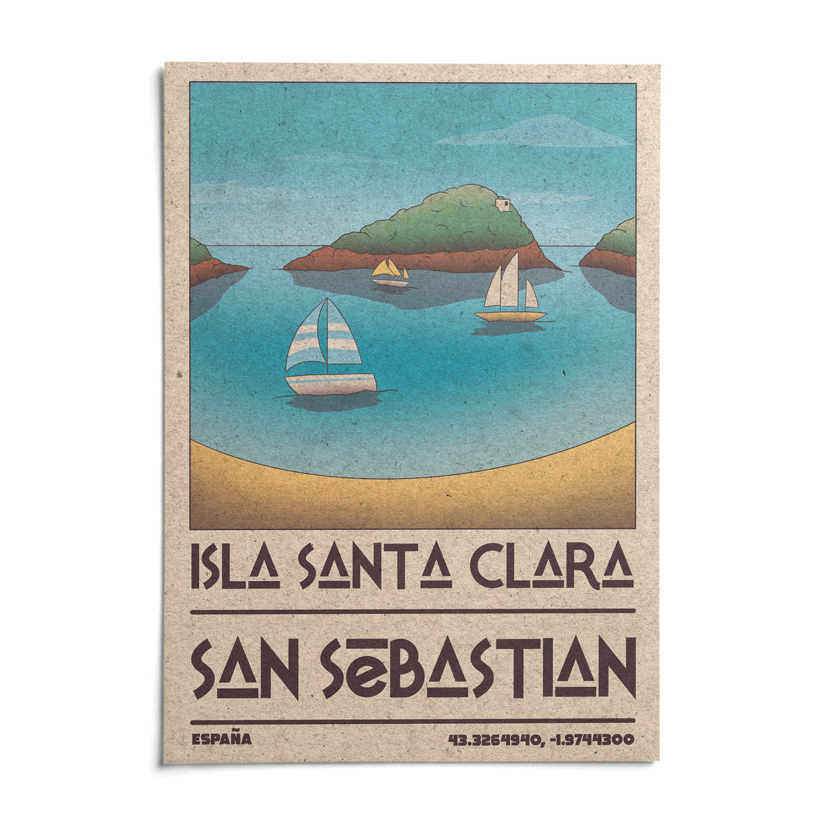 Island Vacation Poster, shown as an unframed paper print on a plain white background