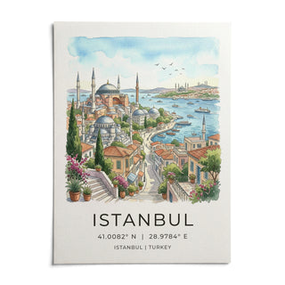 Istanbul Wall Art, shown as an unframed paper print on a plain white background