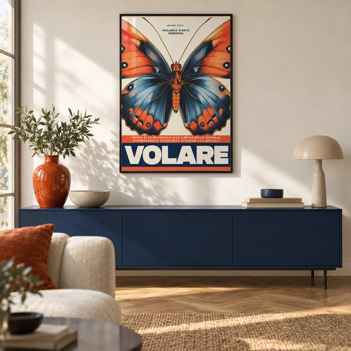 Italian Art Prints, framed on the wall of a design-led living room with a warm white wall and an oak herringbone floor