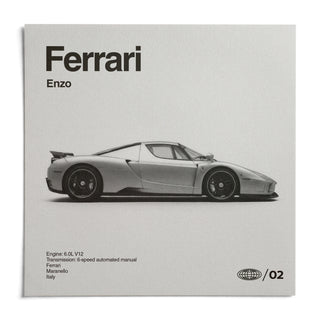 Italian Supercar Art Print, shown as an unframed paper print on a plain white background