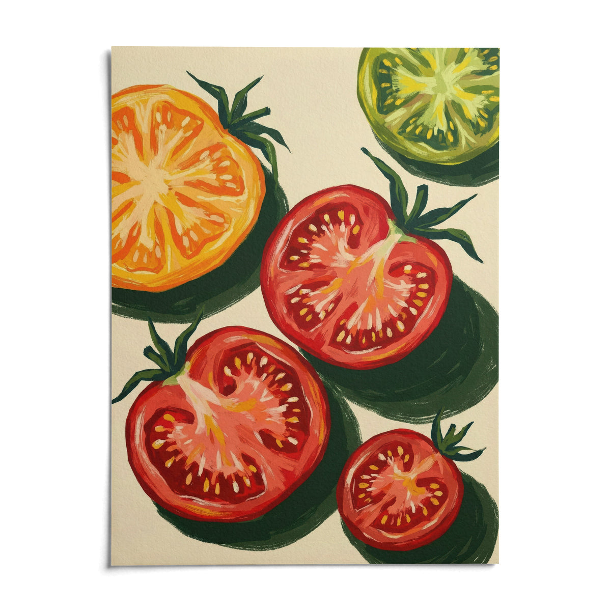 Italian Tomatoes Print, shown as an unframed paper print on a plain white background