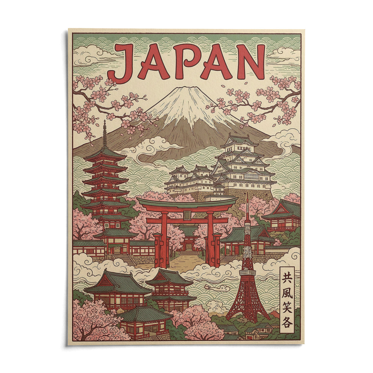 Japan Art Print, shown as an unframed paper print on a plain white background
