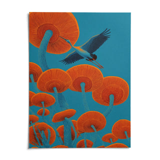 Japandi Bird Print, shown as an unframed paper print on a plain white background