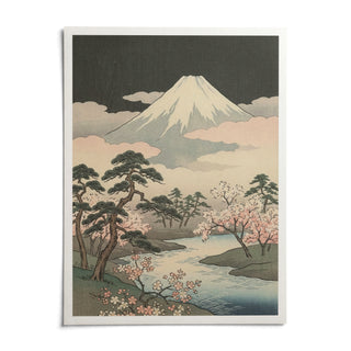 Japanese Art Mountains, shown as an unframed paper print on a plain white background