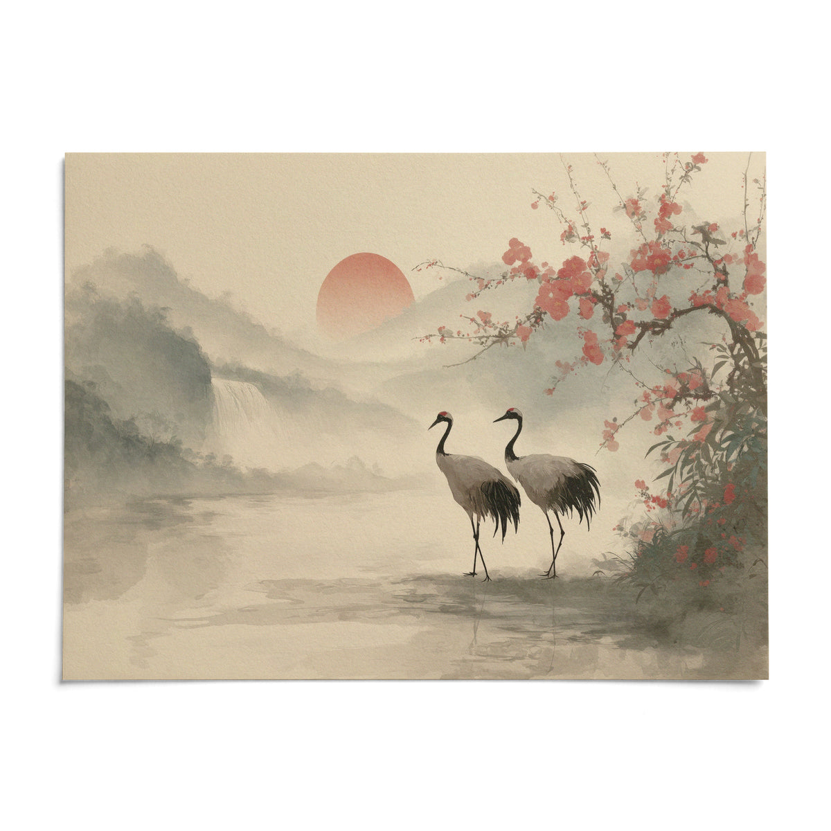 Japanese Art Poster, shown as an unframed paper print on a plain white background