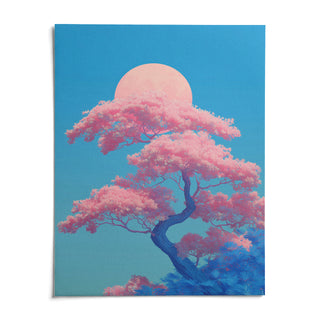 Japanese Cherry Blossom Print, shown as an unframed paper print on a plain white background