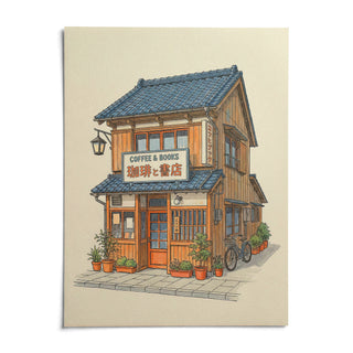 Japanese Coffee Poster, shown as an unframed paper print on a plain white background