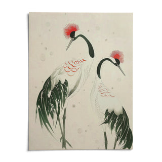 Japanese Crane Art, shown as an unframed paper print on a plain white background