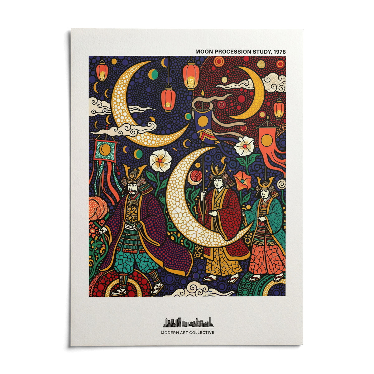 Japanese Festival Print, shown as an unframed paper print on a plain white background
