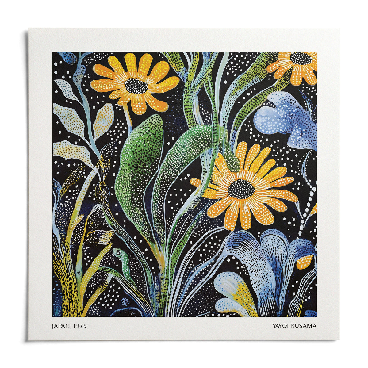 Japanese Floral Print, shown as an unframed paper print on a plain white background
