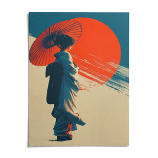Japanese Geisha Pop Art, shown as an unframed paper print on a plain white background