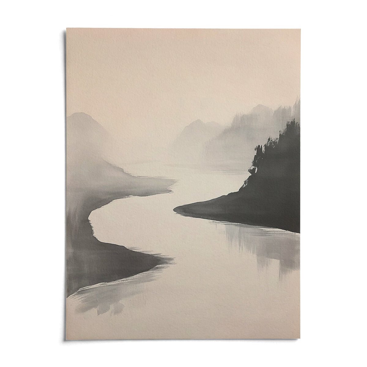 River Quiet as it arrives: an unframed matte paper print