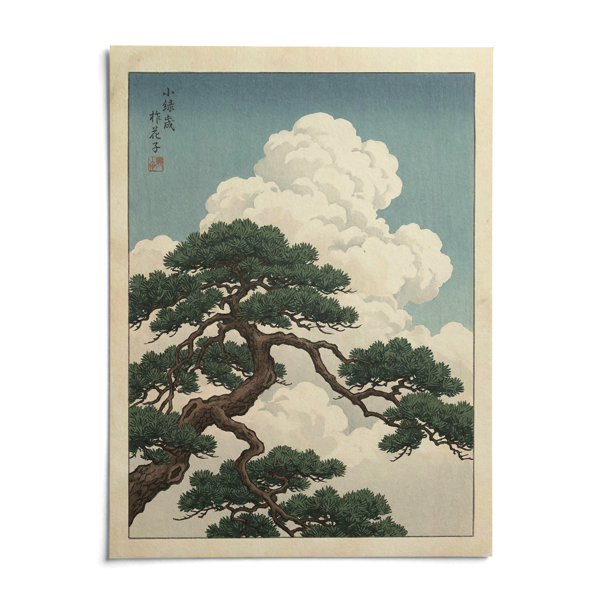 Japanese Landscape Poster, shown as an unframed paper print on a plain white background