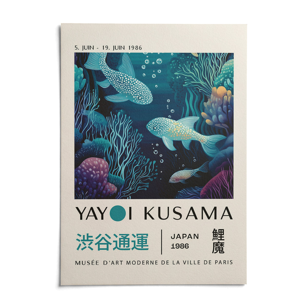 Japanese Ocean Art, shown as an unframed paper print on a plain white background