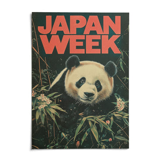Japanese Panda Art, shown as an unframed paper print on a plain white background