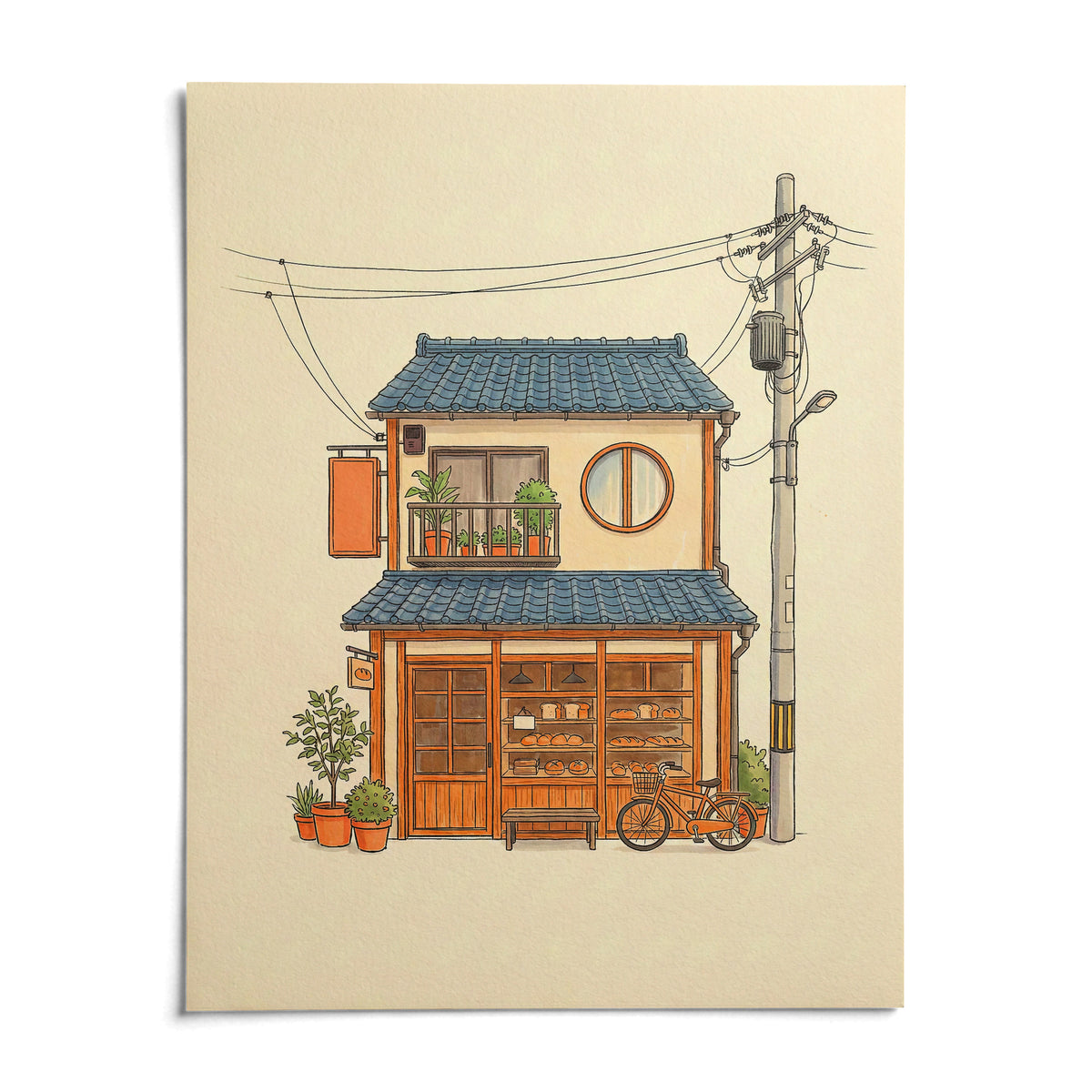 Japanese Style Art Print, shown as an unframed paper print on a plain white background