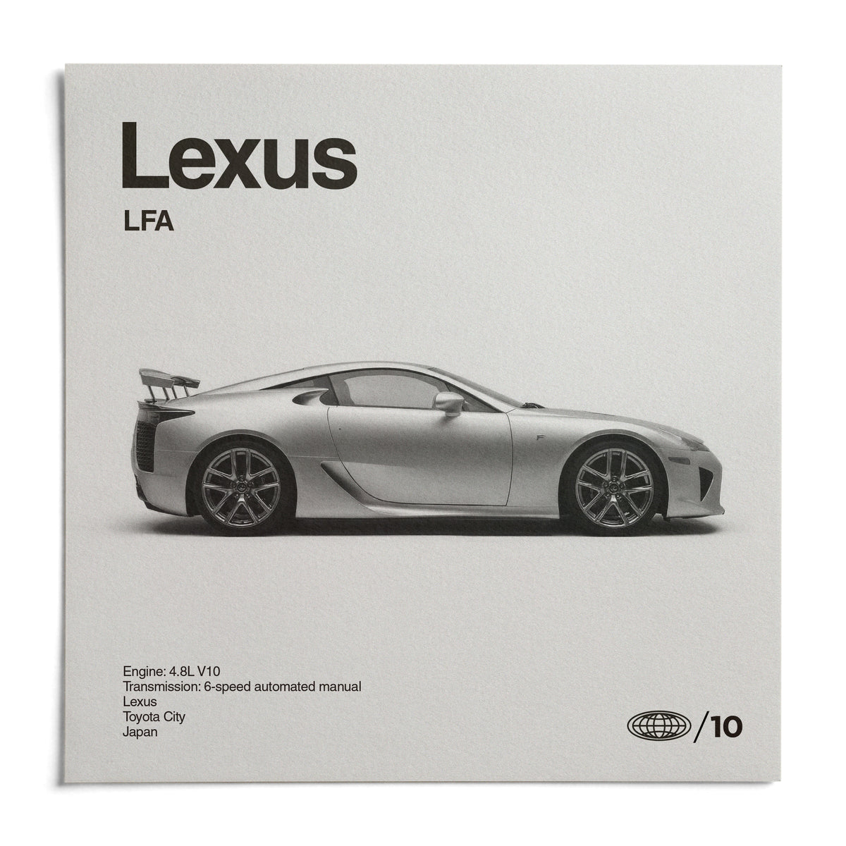 Japanese Supercar Poster, shown as an unframed paper print on a plain white background